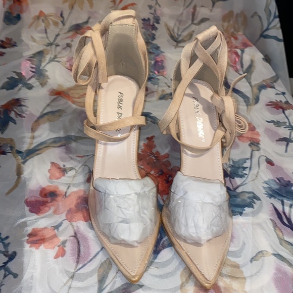 BNIB Nude Microsuede Public Desire Heels - Picture 5 of 14